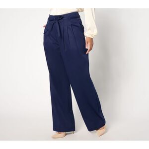 BEAUTIFUL by Lawrence Zarian Women's Petite Pants 12P Sateen Blue A661730